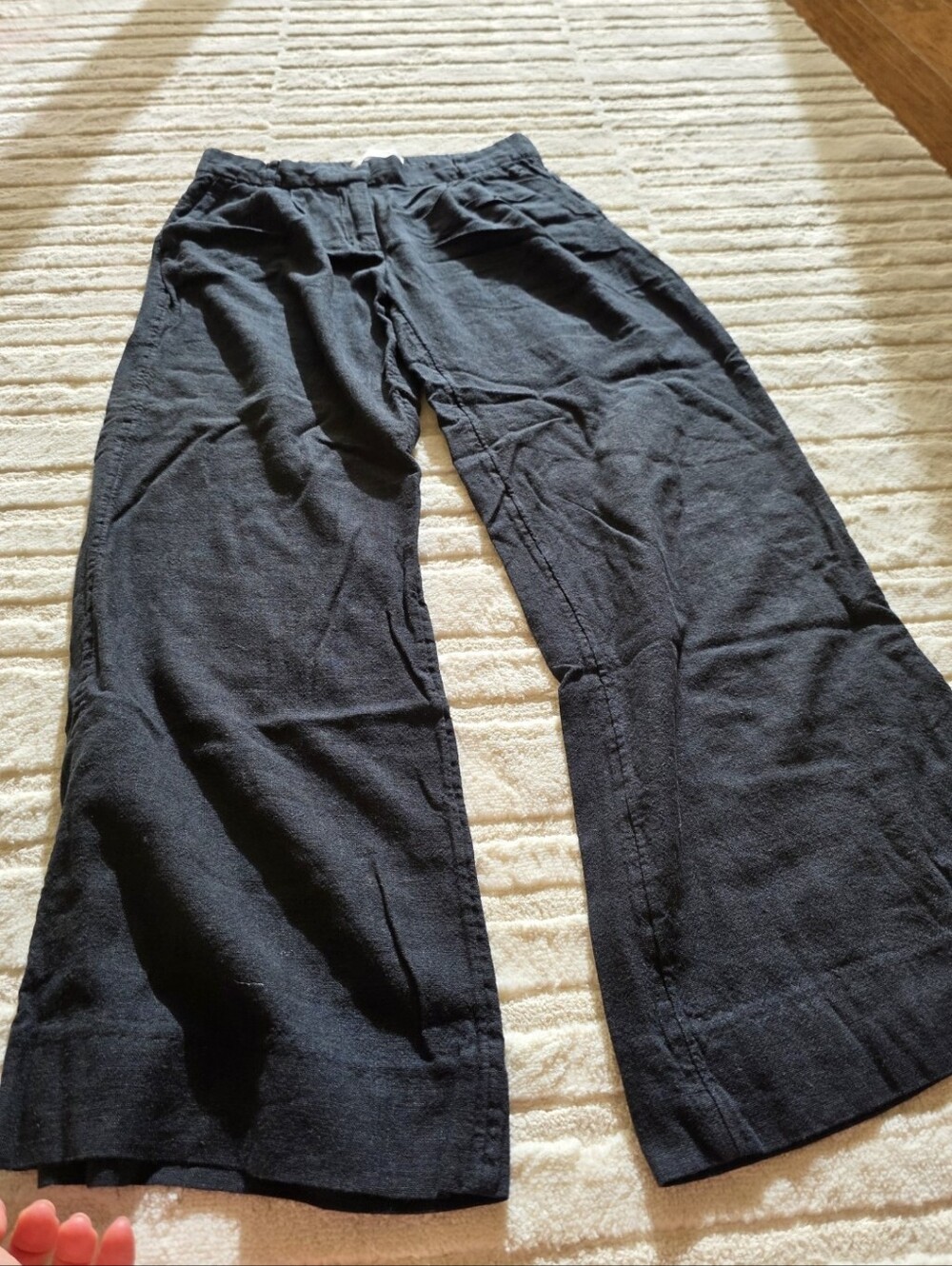 Abercrombie & Fitch Linen Black Wide-Leg Pants - Casual Comfort